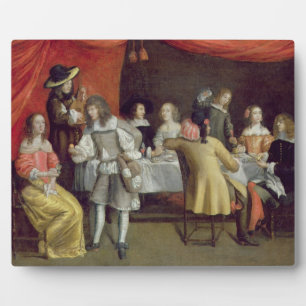 T30878 Elegant Company Dining Beneath a Red Canopy Plaque