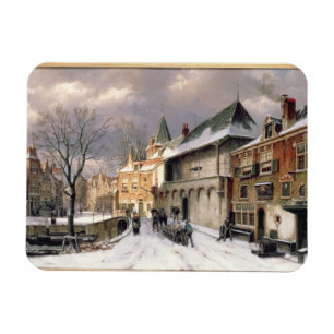T31117 A View of a Dutch Town in Winter Magnet