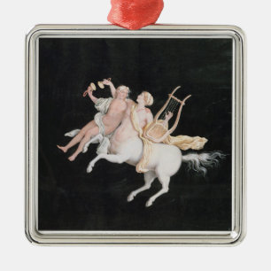 T31466 A Female Centaur and Companion Making Music Metal Tree Decoration