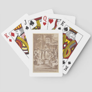 T34029 A Quaker Prayer Meeting (pen & ink on paper Playing Cards