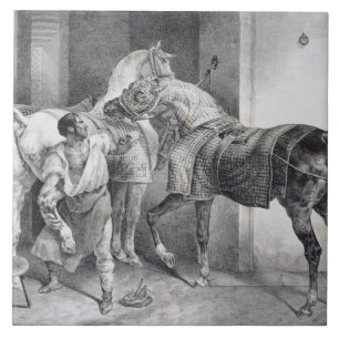 T34894 The English Farrier, 1822 (litho) Tile