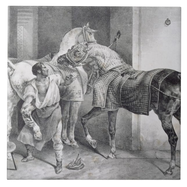 T34894 The English Farrier, 1822 (litho) Tile (Front)