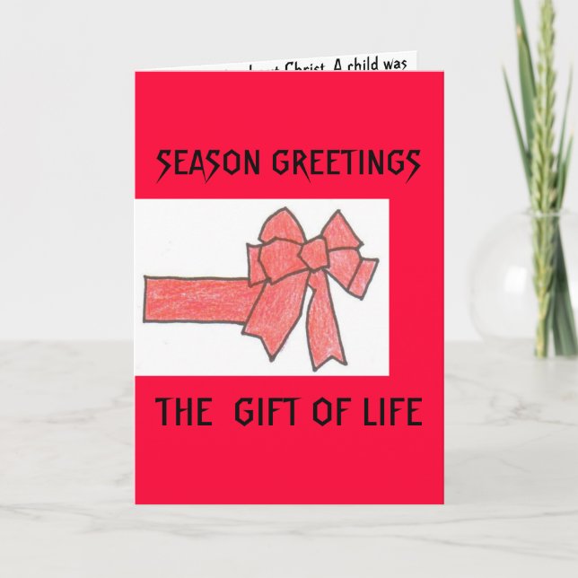 T3ONE 010, SEASON GREETINGS, THE  GIFT OF LIFE HOLIDAY CARD (Front)