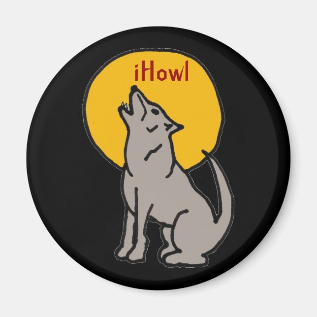 T5- iHowl Wolf Design Magnet (Front)