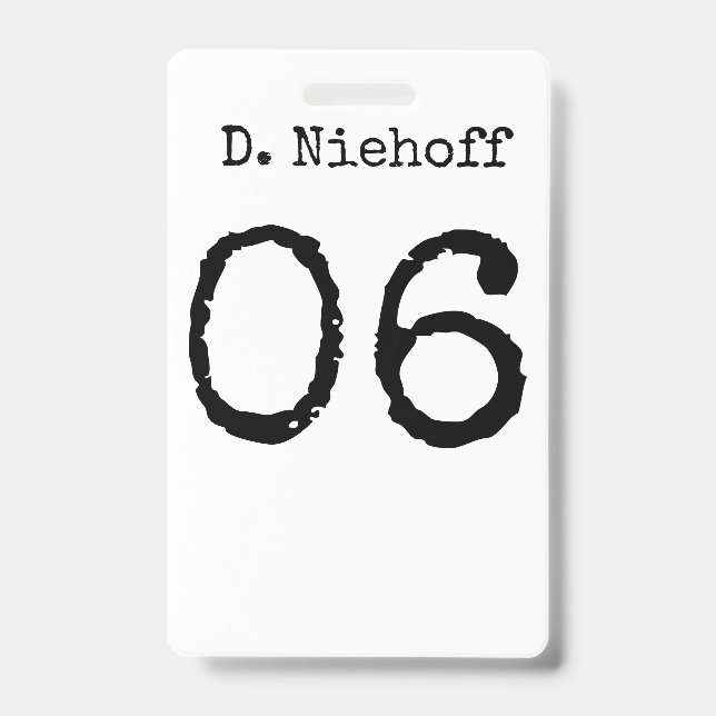 (T6) Dante Niehoff Vlogs Identification card ID Badge (Front)