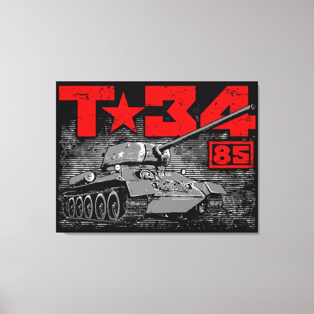 T-34-85 Soviet medium tank Canvas Print (Front)