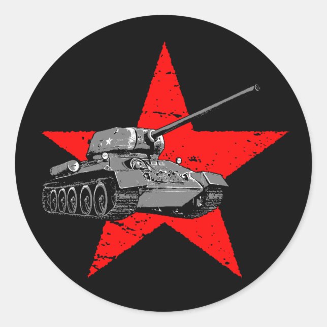 T-34-85 Soviet medium tank Classic Round Sticker (Front)