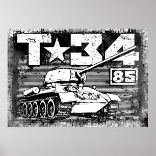 T-34-85 Soviet medium tank Poster