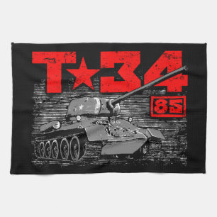 T-34-85 Soviet medium tank Tea Towel