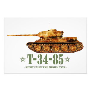 T-34-85 World War Two Soviet Medium Tank WWII Photo Print