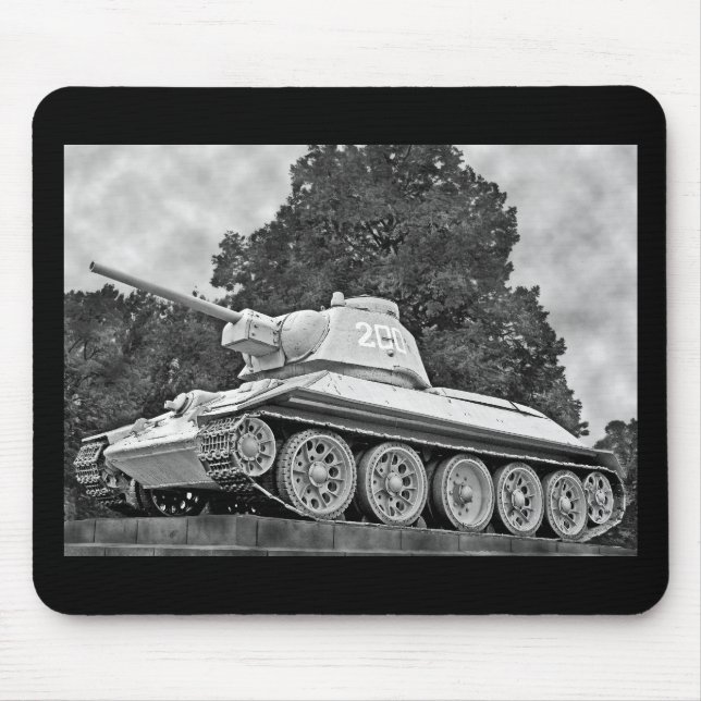 T-34 Russian Tank,Soviet Memorial,Berlin - B&W(2) Mouse Pad (Front)