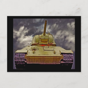 T-34 Russian Tank,Soviet Memorial,Berlin - Oil/Fro Postcard