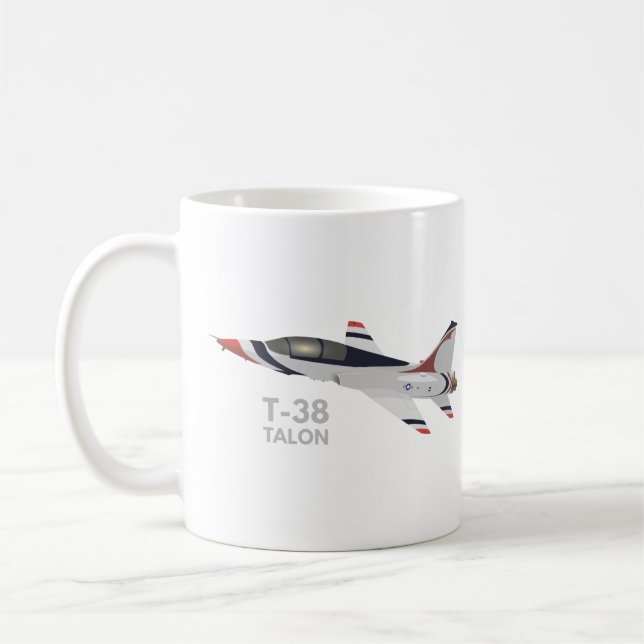 T-38 Talon Jet Trainer Airplane Coffee Mug (Left)