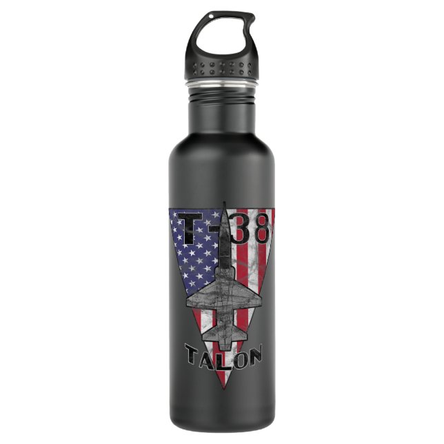 T-38 Talon Military Jet Trainer Airplane Patriotic 710 Ml Water Bottle (Front)