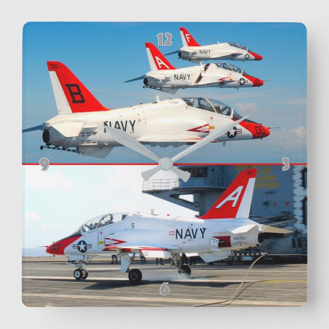 T-45C GOSHAWK SQUARE WALL CLOCK (Front)