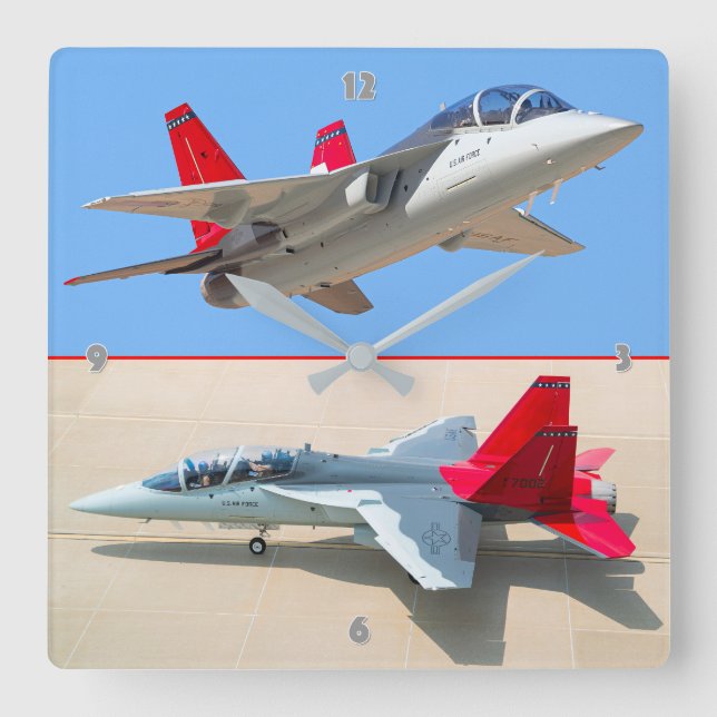 T-7A RED HAWK SQUARE WALL CLOCK (Front)