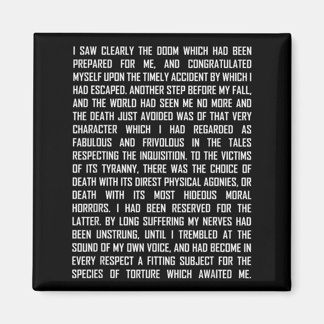 T And The Pendulum Edgar Allan E Etry Excerpt  Magnet (Front)