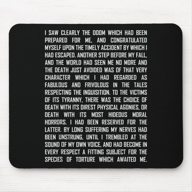T And The Pendulum Edgar Allan E Etry Excerpt  Mouse Pad (Front)