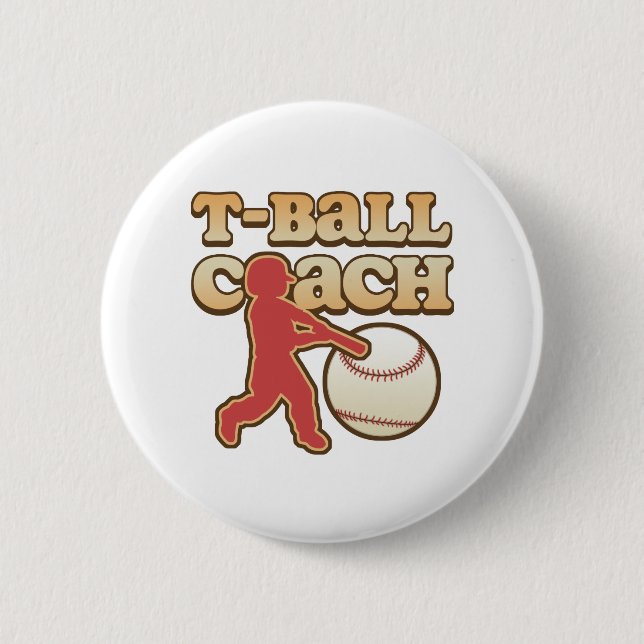 T-Ball Coach 6 Cm Round Badge (Front)