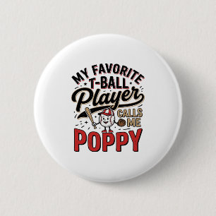 T-Ball Poppy Vintage Engraving Shirt Design_1 6 Cm Round Badge