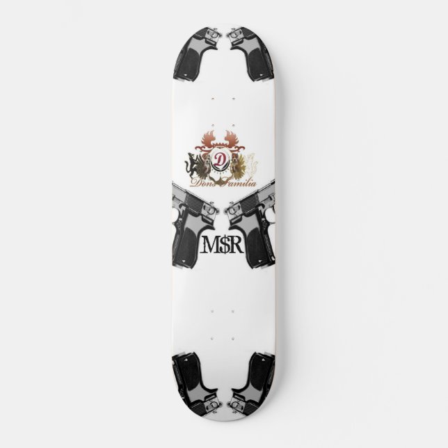 T-Banks aka M$R "Don's Fam 2 Guns Up" Pro Model Skateboard (Front)