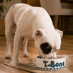 "T-BONE" PERSONALIZE CERAMIC PET BOWL