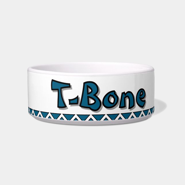 "T-BONE" - PERSONALIZED CERAMIC PET BOWL (Left)