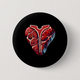 T-bone Steak Bbq Meat Lover  6 Cm Round Badge