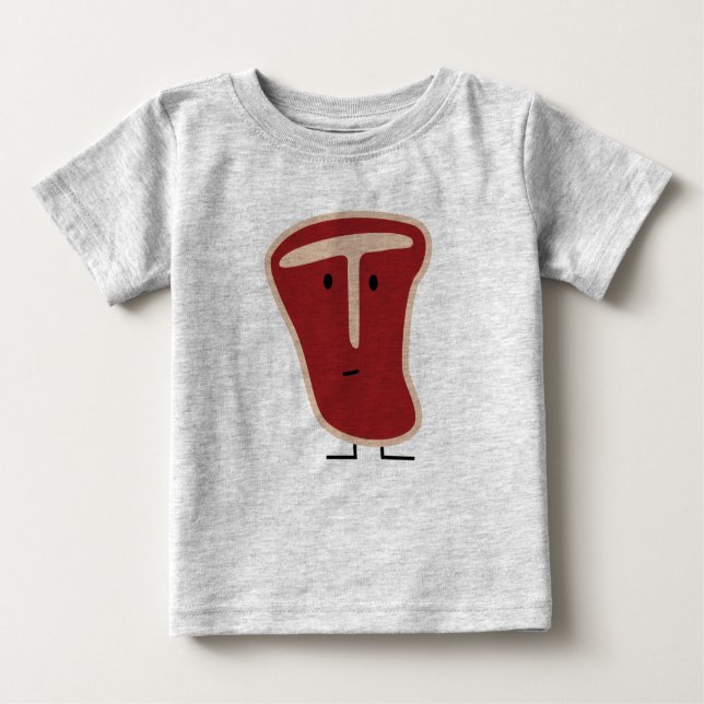 T-bone steak meat protein grilled beef fat bone baby T-Shirt (Front)