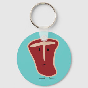 T-bone steak meat protein grilled beef fat bone key ring