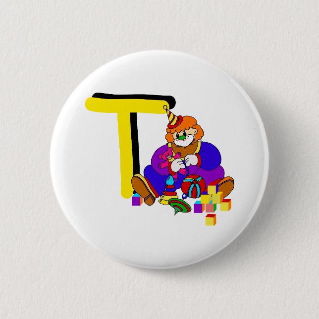 T Clown 6 Cm Round Badge (Front)