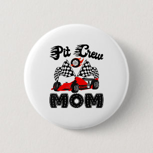 T Crew Mom Racing Car Birthday Boy Family Matching 6 Cm Round Badge