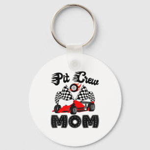 T Crew Mom Racing Car Birthday Boy Family Matching Key Ring