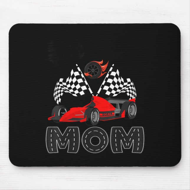 T Crew Mum Racing Car Birthday Boy Family Matching Mouse Pad (Front)