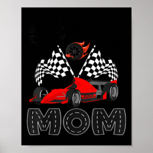 T Crew Mum Racing Car Birthday Boy Family Matching Poster