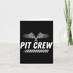 t Crew Race Car Chequered Flag Racing Car Family Card