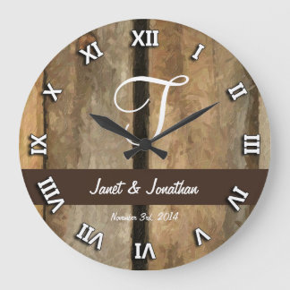 T customisable Wood (print) Monogram Clock