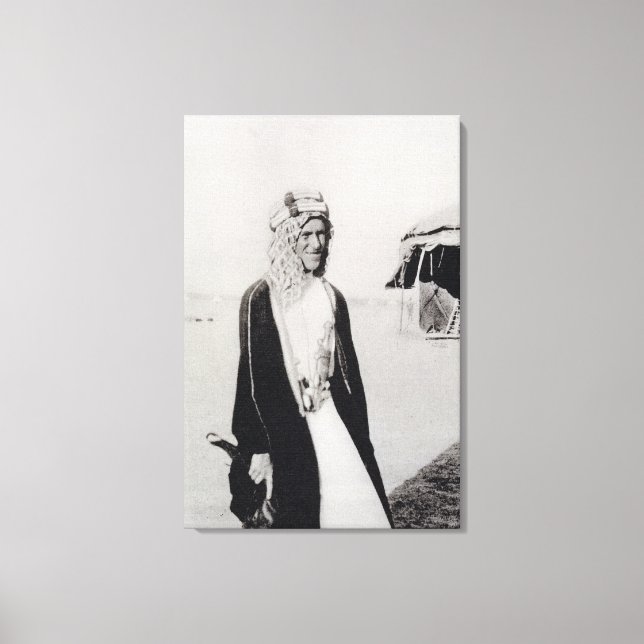 T. E. Lawrence in Arab Dress (b/w photo) Canvas Print (Front)