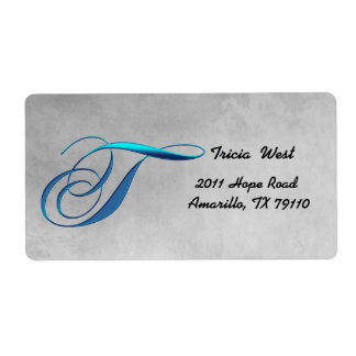 T Elegant Monogram Address Label