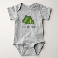 T is for Tent Green Camp Camping Tent Alphabet