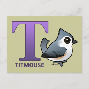T is for Titmouse Postcard