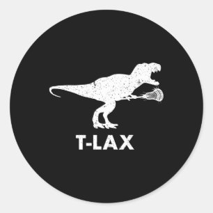 T-lax Dinosaur . Cool Dino Lax Player Lacrosse  Classic Round Sticker