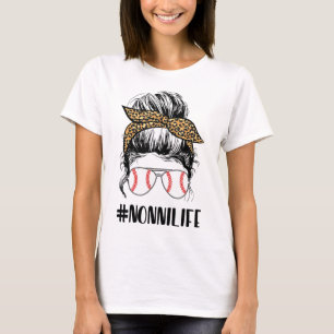 T-ll Nonni Life Messy Bun Leopard Print Softll T-Shirt