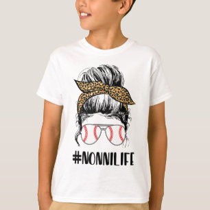 T-ll Nonni Life Messy Bun Leopard Print Softll T-Shirt