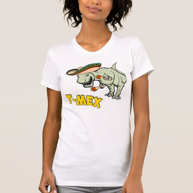 T-Mex T-Rex Mexican Tyrannosaurus Dinosaur T-Shirt (Front)