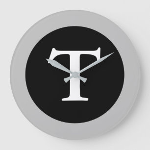 T :: Monogram T Large Modern Wall Clock
