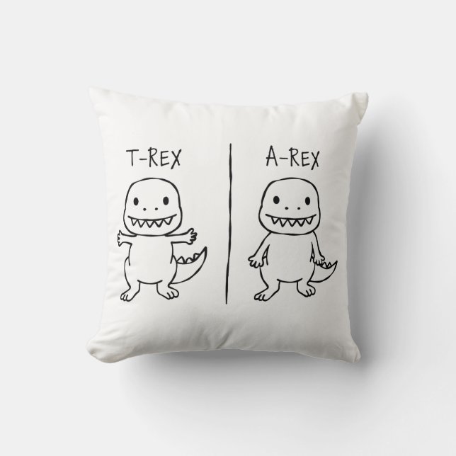 T-Pose T-Rex Sketch Cushion (Front)