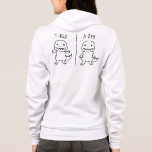 T-Pose T-Rex Sketch Front & Back Hoodie
