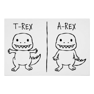 T-Pose T-Rex Sketch Poster