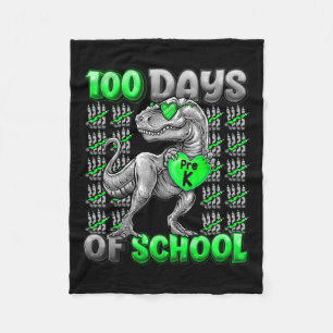 T-rex 100 Days Of School Pre-k 100 Days Smarter Bo Fleece Blanket